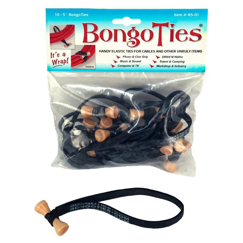 5" - Bongo Tie (Elastic Cable Ties) - 10 Pack