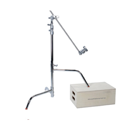 Baby C-Stand With Gobo Head & 20" Arm (Silver, Sliding Leg)