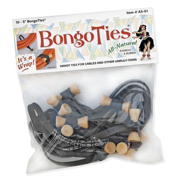 5" - Bongo Tie (Elastic Cable Ties) - 10 Pack