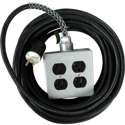 12/3 Edison Ext 25' Cable (Stinger) With Quad Box – Camera Ambassador  Rentals