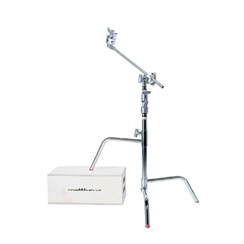Baby C-Stand With Gobo Head & 20" Arm (Silver, Sliding Leg)