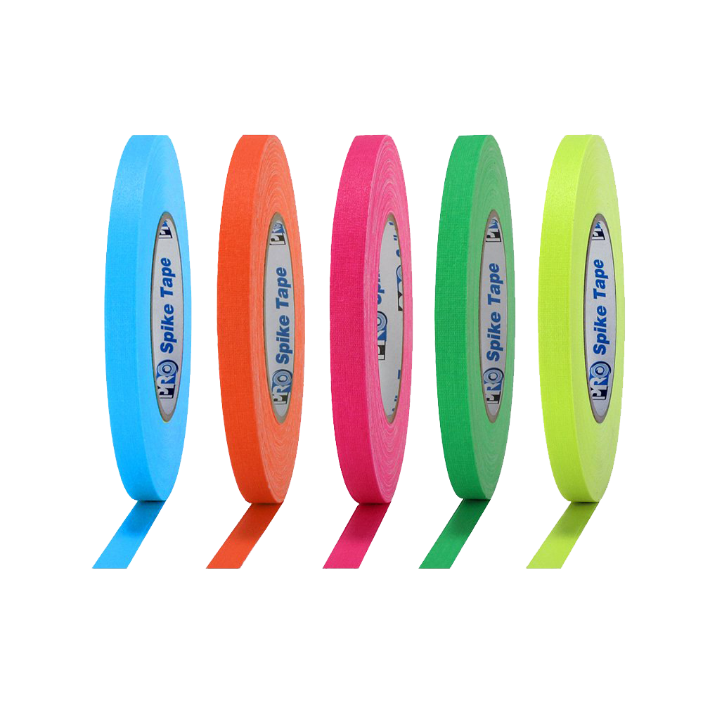 1/2" - Fluorescent Gaff Tape Roll (Spike Tape) - Assorted Colors Available