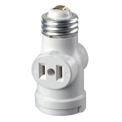 Two Outlet Socket Adapter With Standard Screw Light Holder